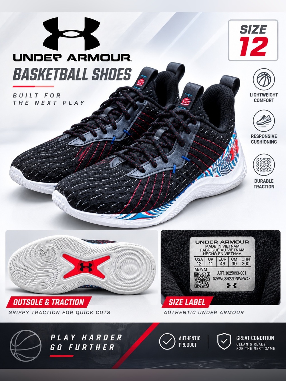 Under armour basketball shoes sz 12